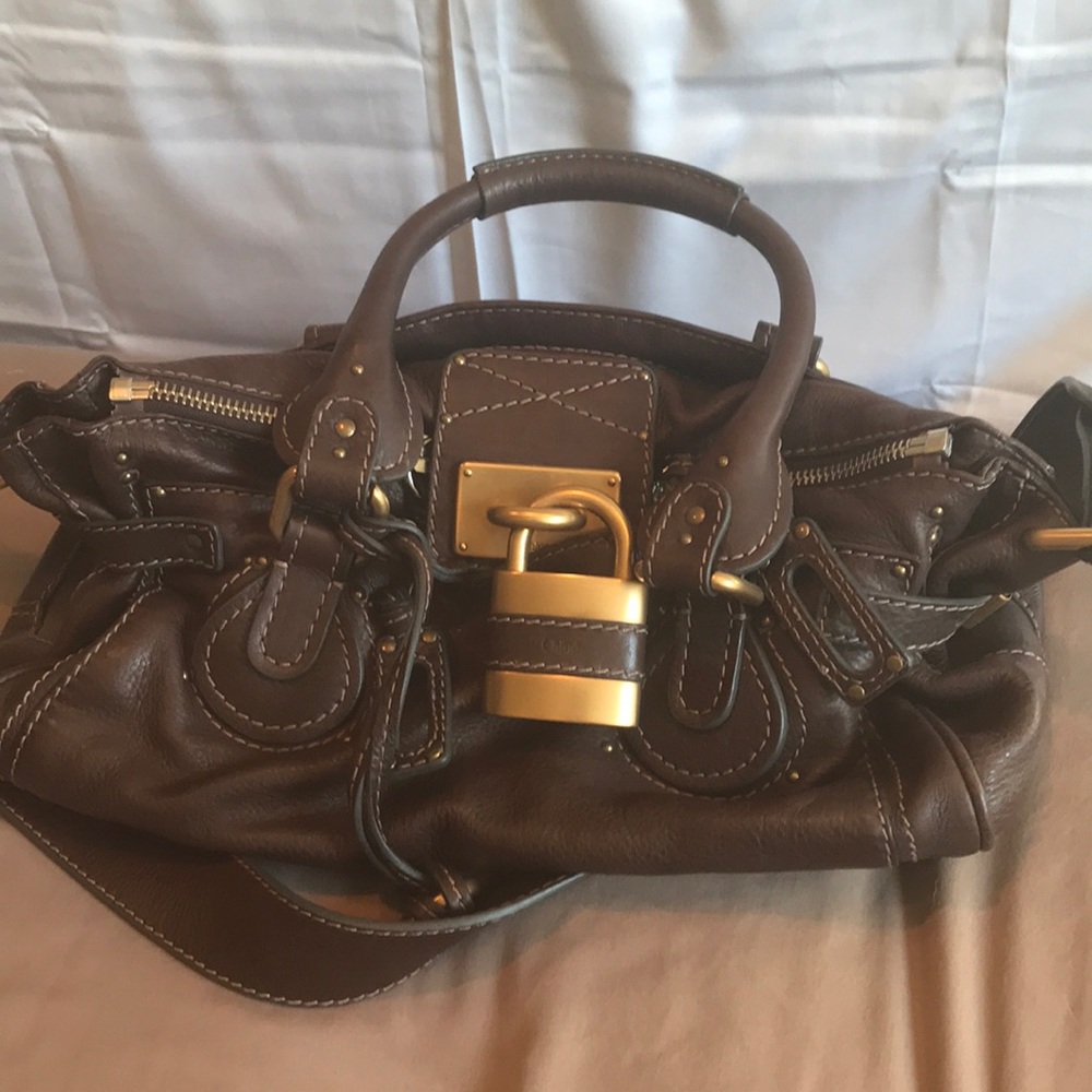 Chloe brown leather satchel crossbody